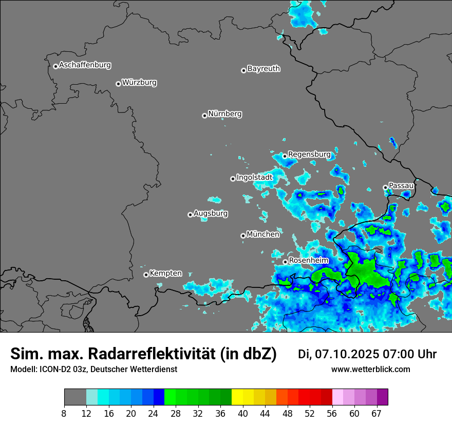 Modellkarten Simuliertes Radarbild
