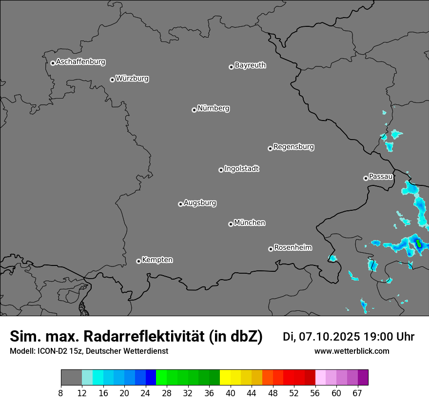Modellkarten Simuliertes Radarbild