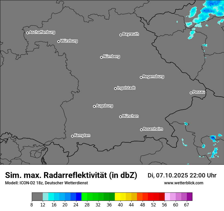 Modellkarten Simuliertes Radarbild