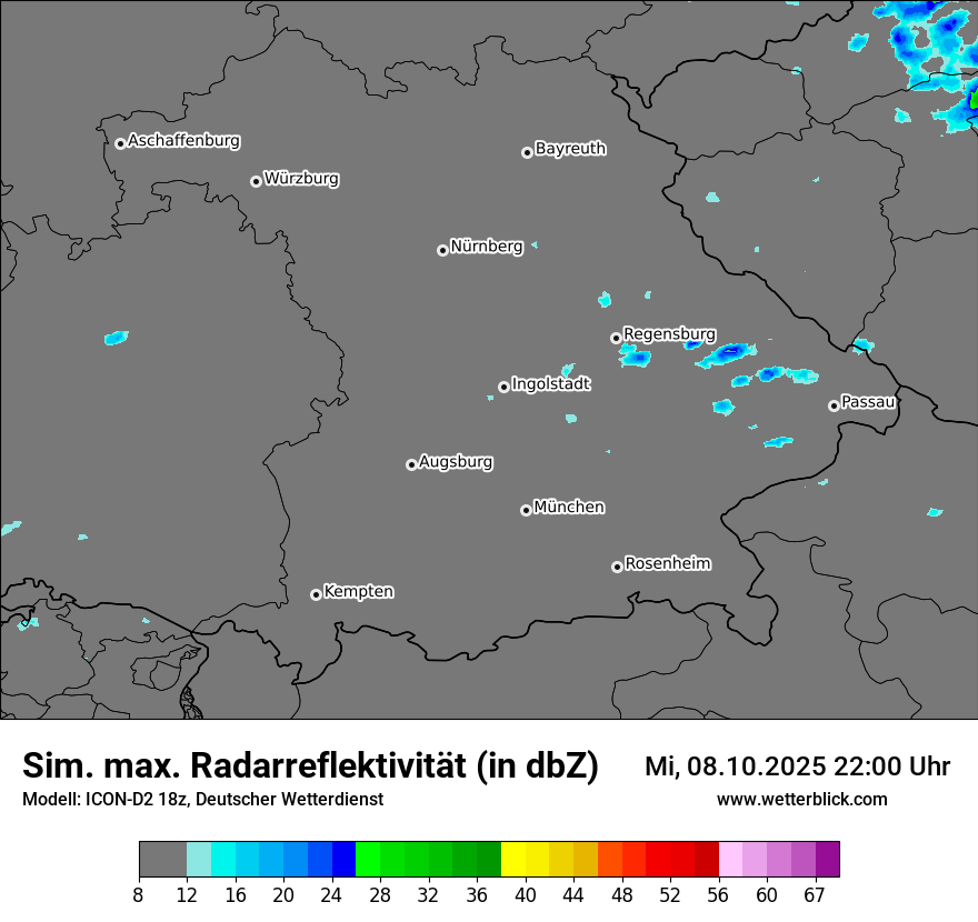 Modellkarten Simuliertes Radarbild