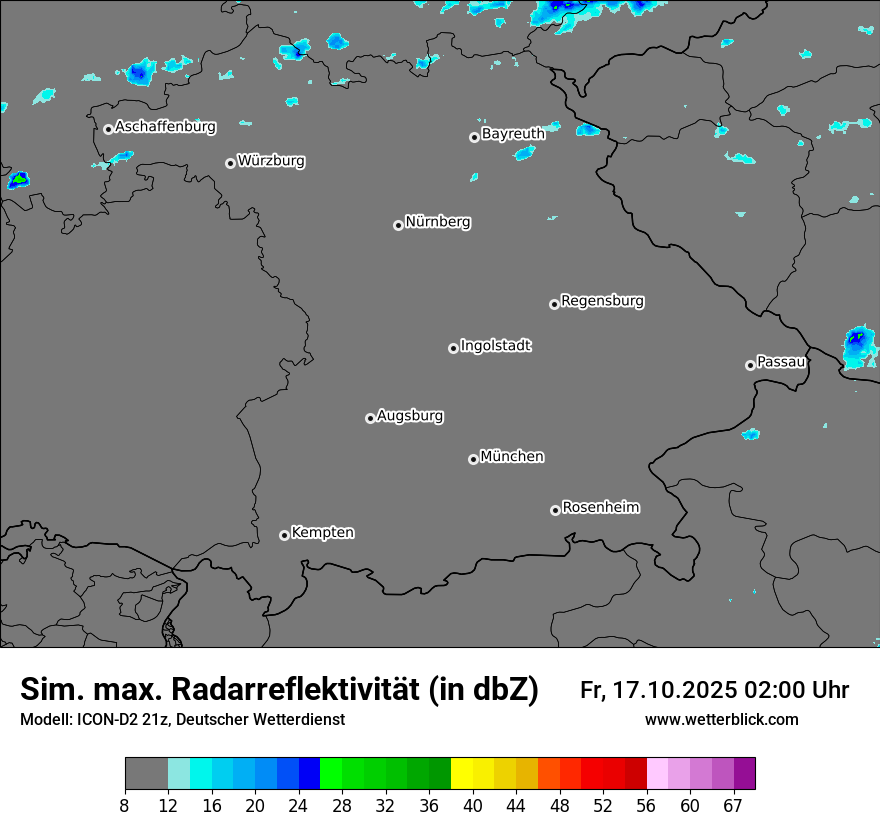 Modellkarten Simuliertes Radarbild