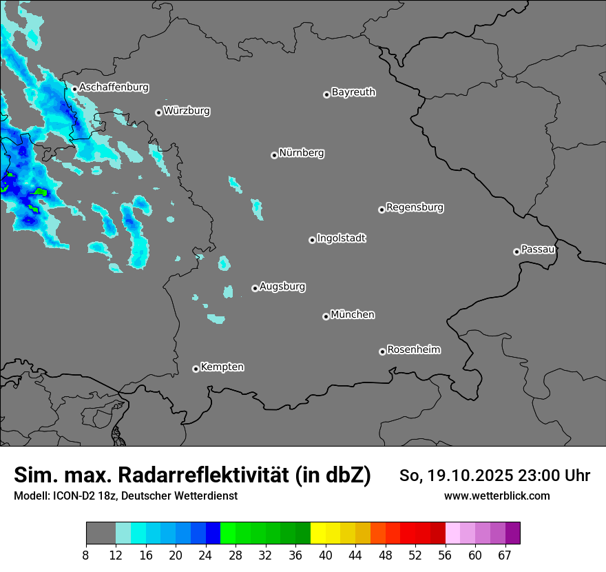 Modellkarten Simuliertes Radarbild