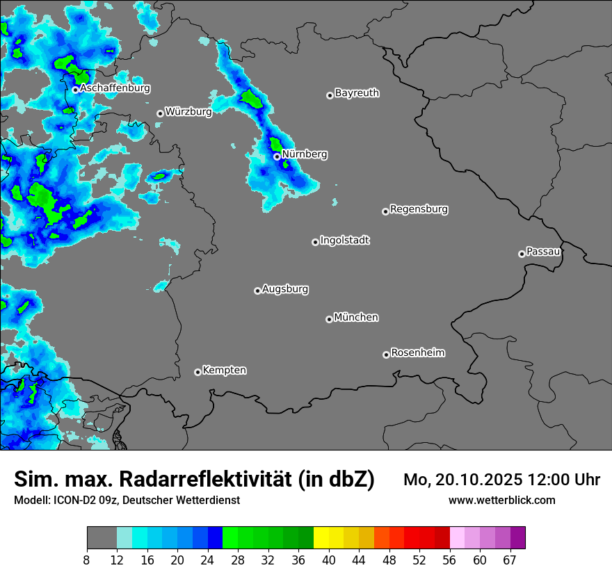 Modellkarten Simuliertes Radarbild