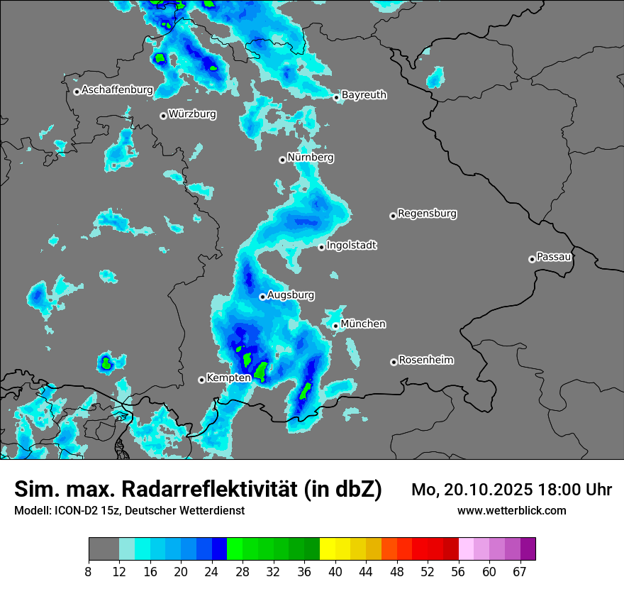 Modellkarten Simuliertes Radarbild