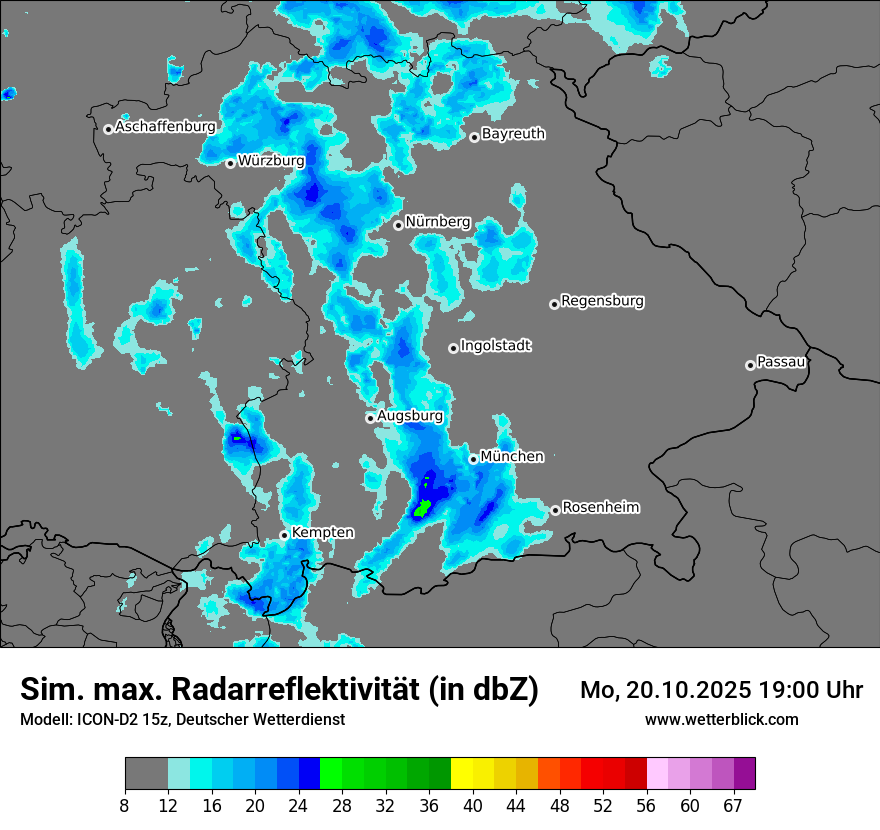 Modellkarten Simuliertes Radarbild