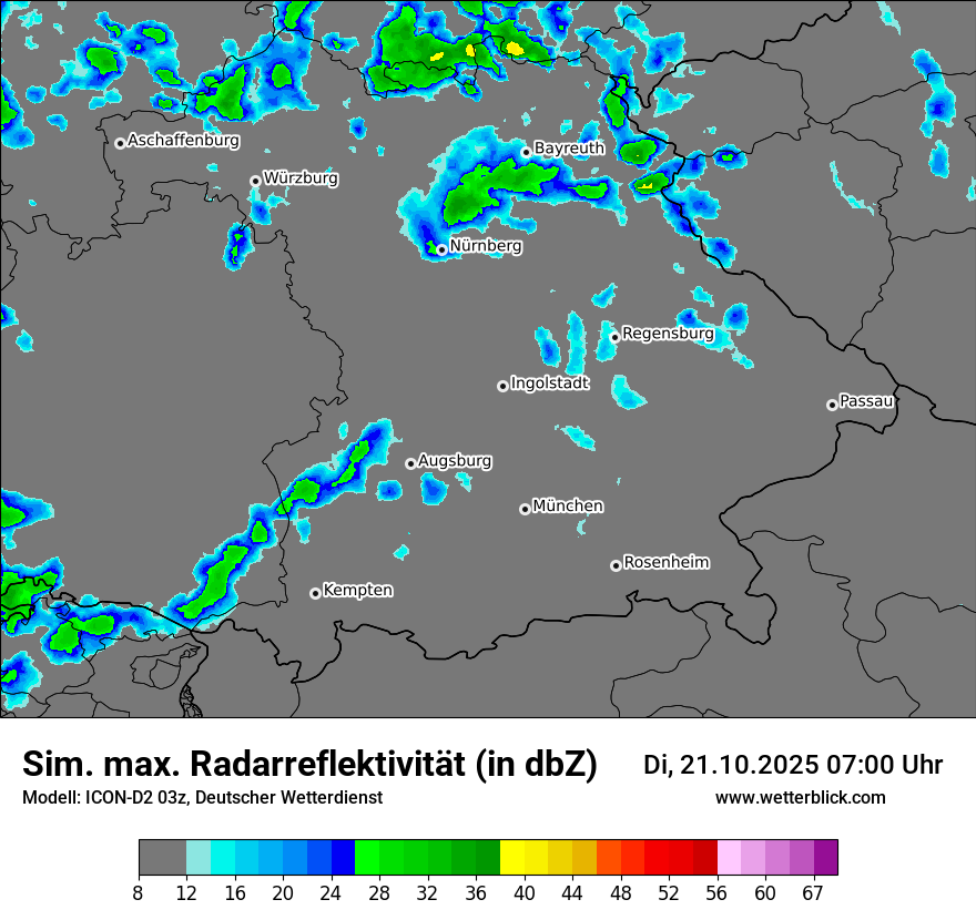 Modellkarten Simuliertes Radarbild