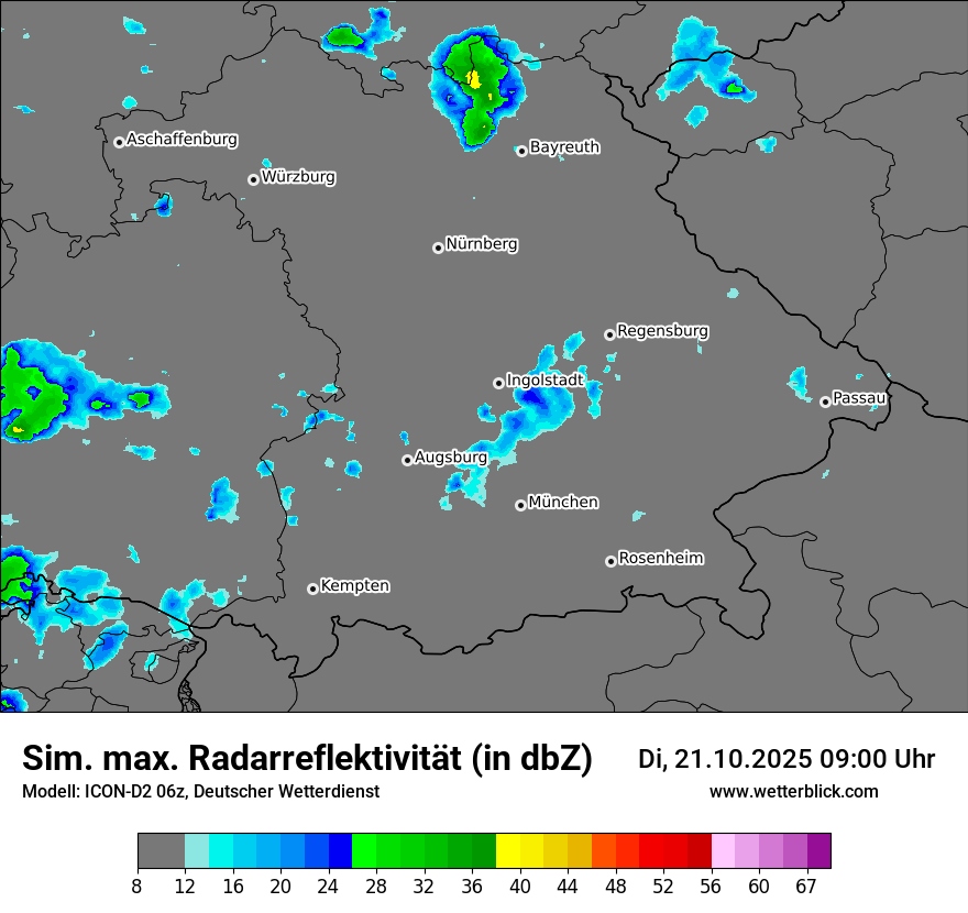Modellkarten Simuliertes Radarbild