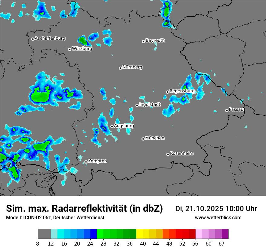 Modellkarten Simuliertes Radarbild