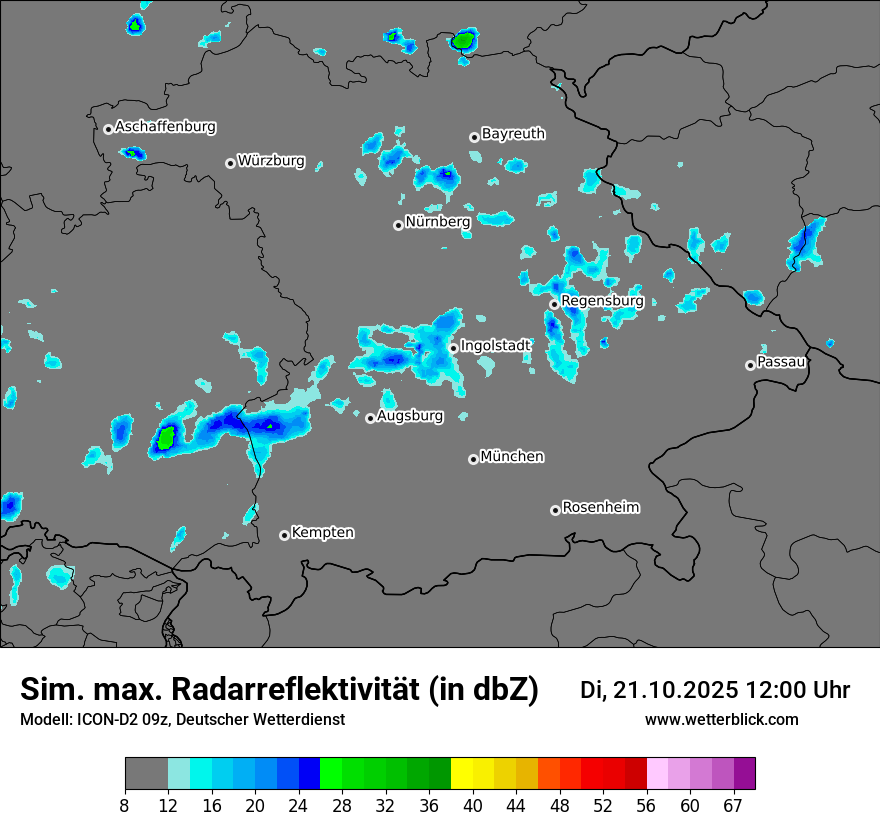 Modellkarten Simuliertes Radarbild