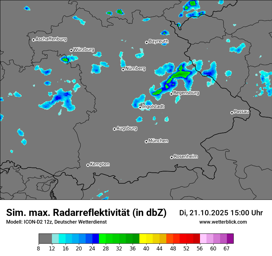 Modellkarten Simuliertes Radarbild