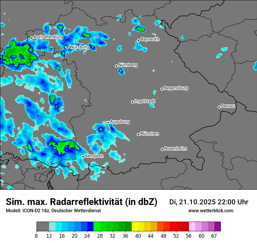 Modellkarten Simuliertes Radarbild