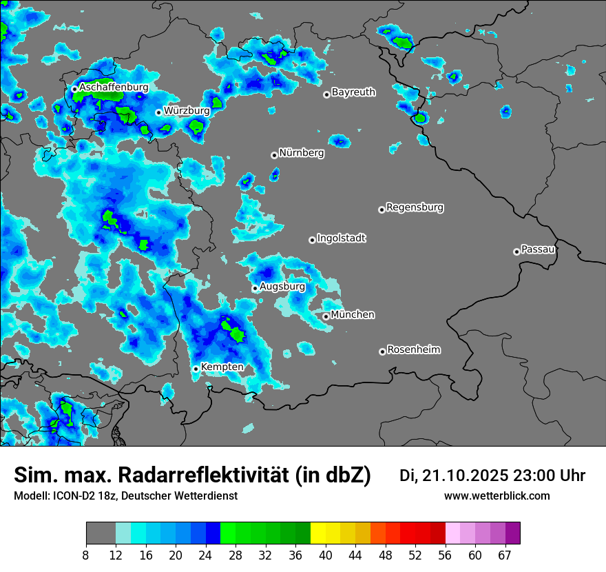 Modellkarten Simuliertes Radarbild