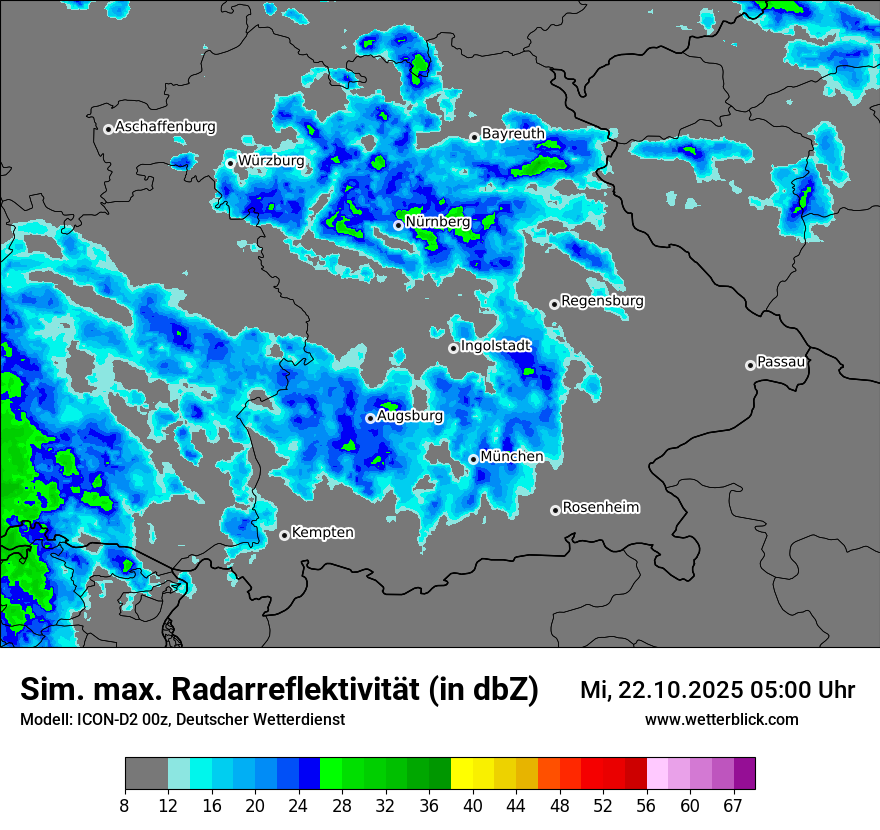 Modellkarten Simuliertes Radarbild