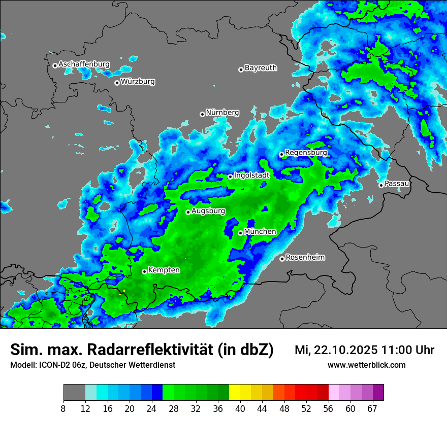 Modellkarten Simuliertes Radarbild