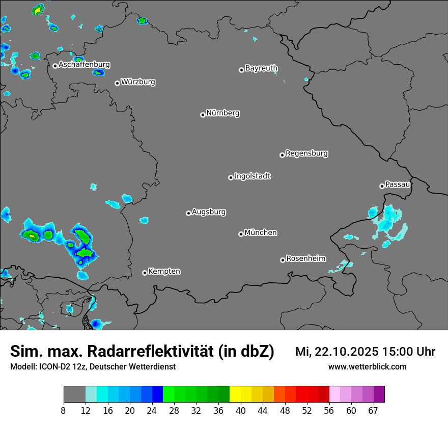 Modellkarten Simuliertes Radarbild