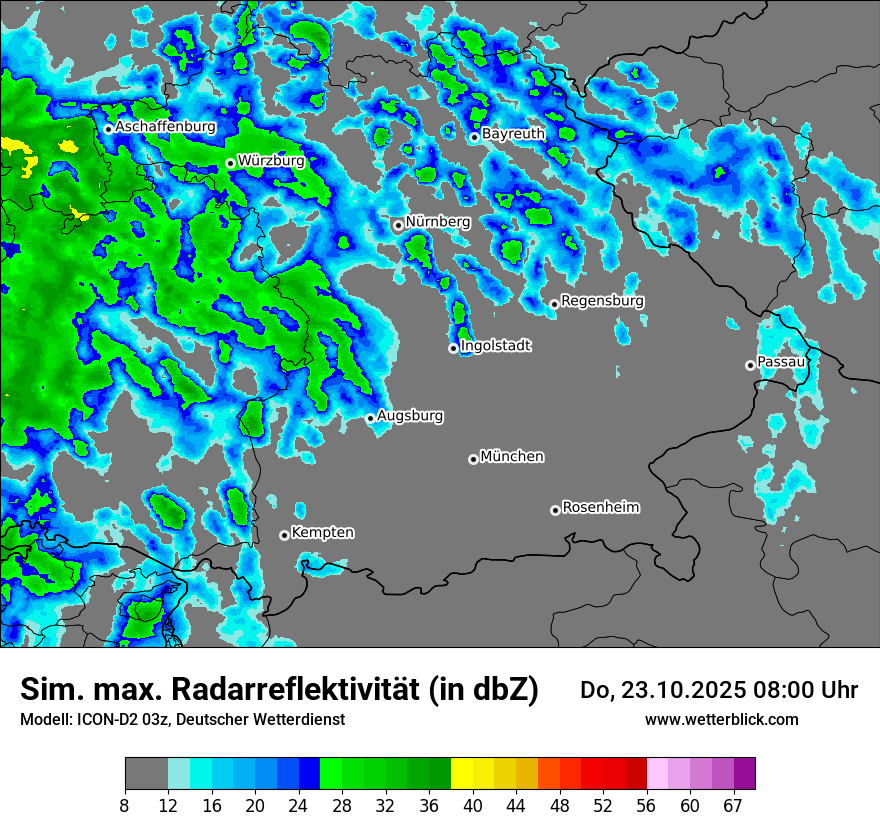 Modellkarten Simuliertes Radarbild