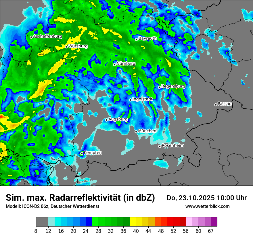 Modellkarten Simuliertes Radarbild