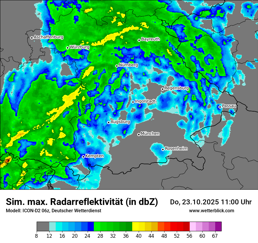 Modellkarten Simuliertes Radarbild