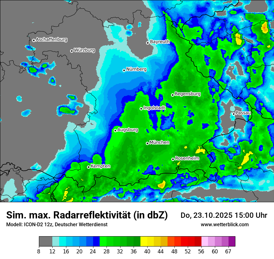Modellkarten Simuliertes Radarbild