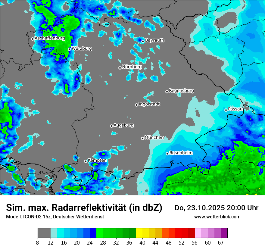 Modellkarten Simuliertes Radarbild