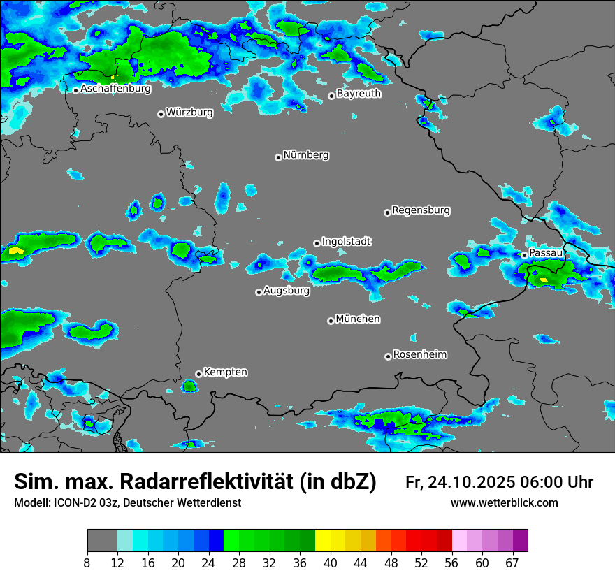 Modellkarten Simuliertes Radarbild