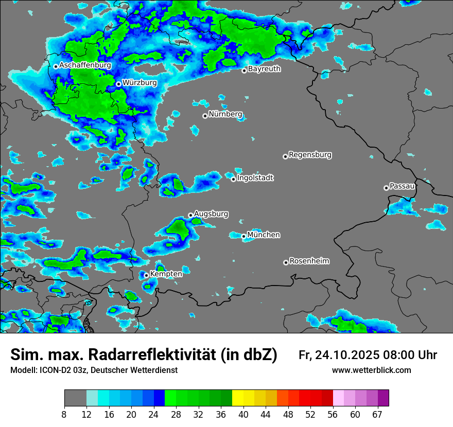 Modellkarten Simuliertes Radarbild