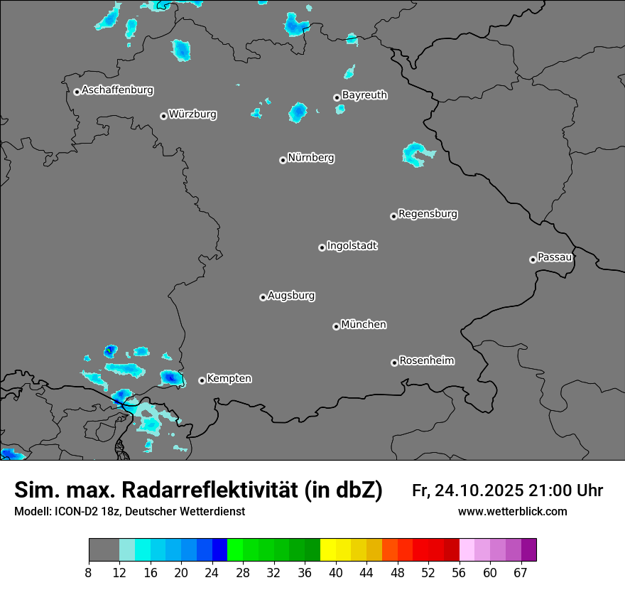 Modellkarten Simuliertes Radarbild