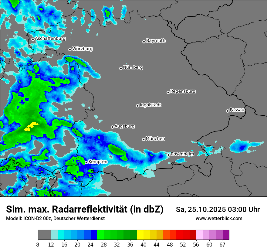 Modellkarten Simuliertes Radarbild