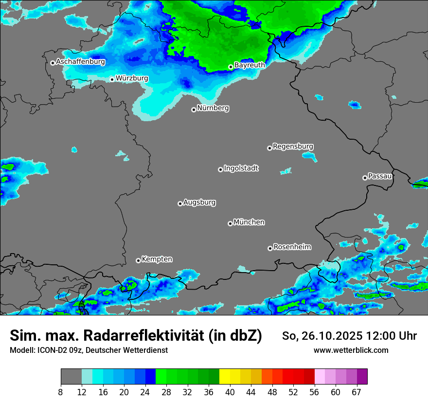 Modellkarten Simuliertes Radarbild