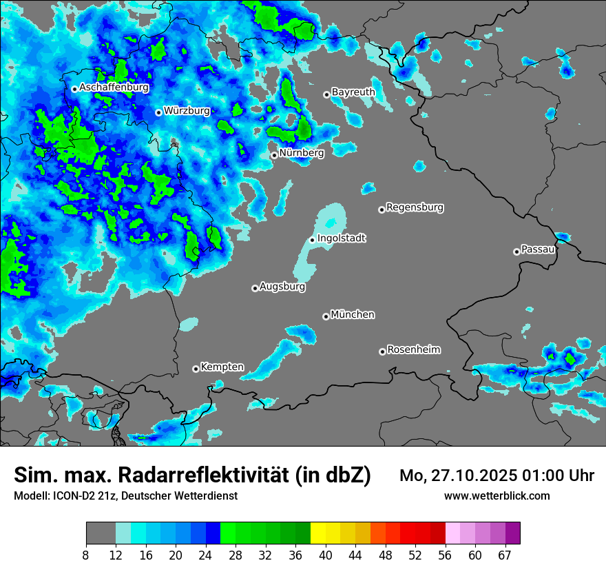 Modellkarten Simuliertes Radarbild