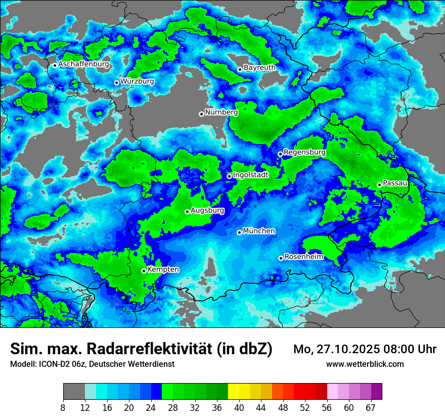 Modellkarten Simuliertes Radarbild