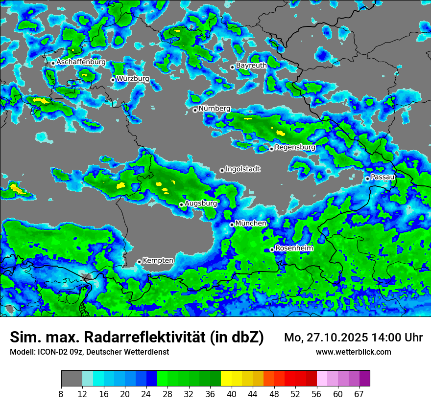 Modellkarten Simuliertes Radarbild