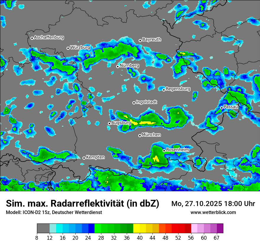 Modellkarten Simuliertes Radarbild