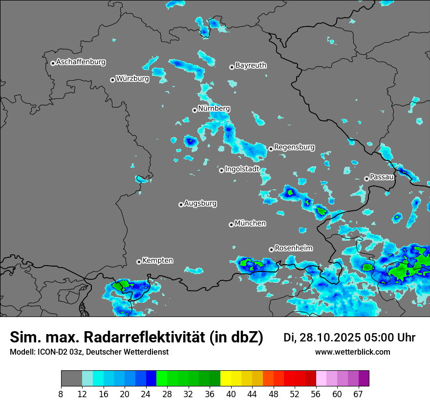 Modellkarten Simuliertes Radarbild