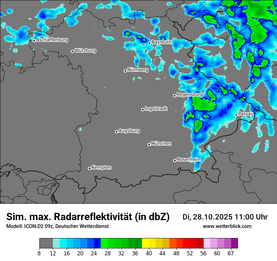 Modellkarten Simuliertes Radarbild