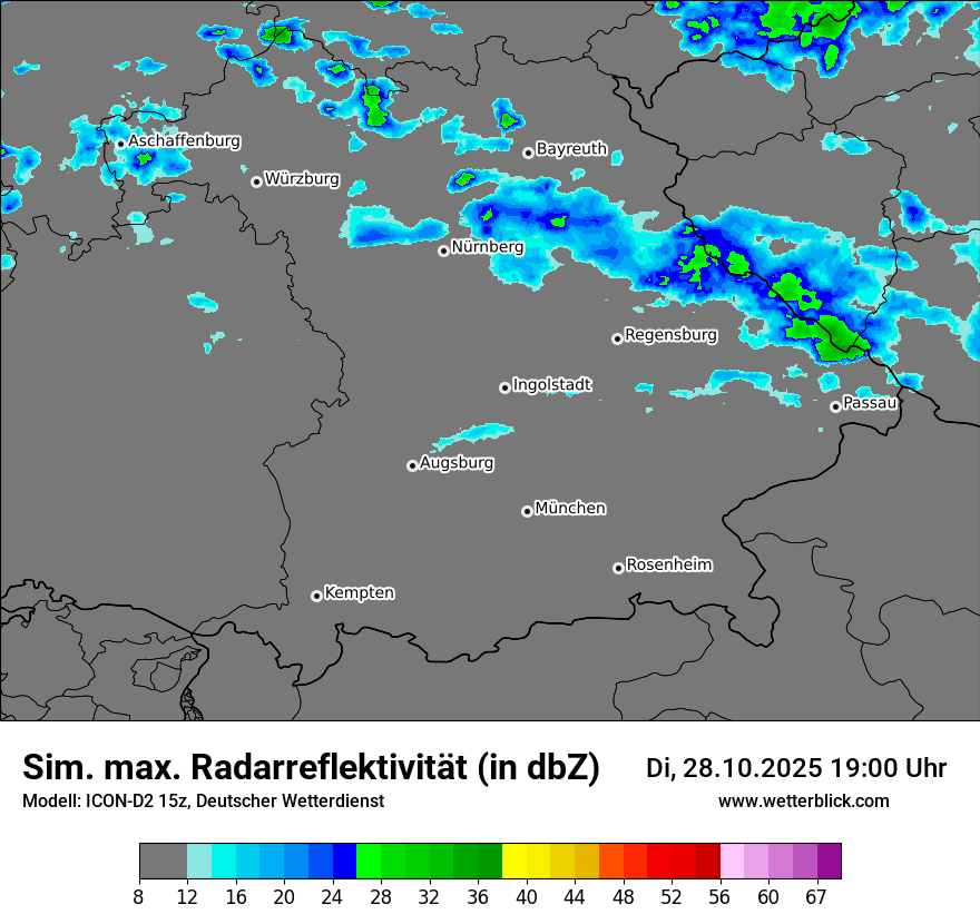 Modellkarten Simuliertes Radarbild