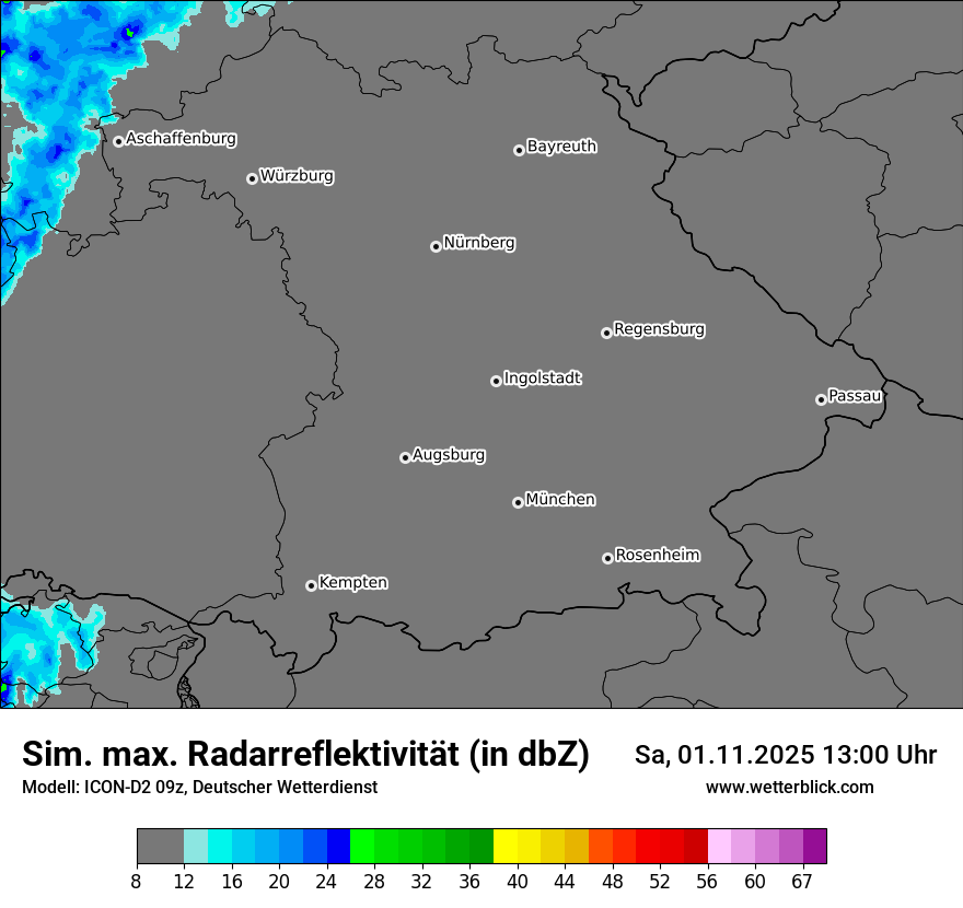 Modellkarten Simuliertes Radarbild