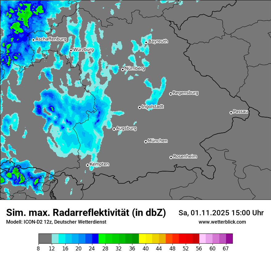 Modellkarten Simuliertes Radarbild