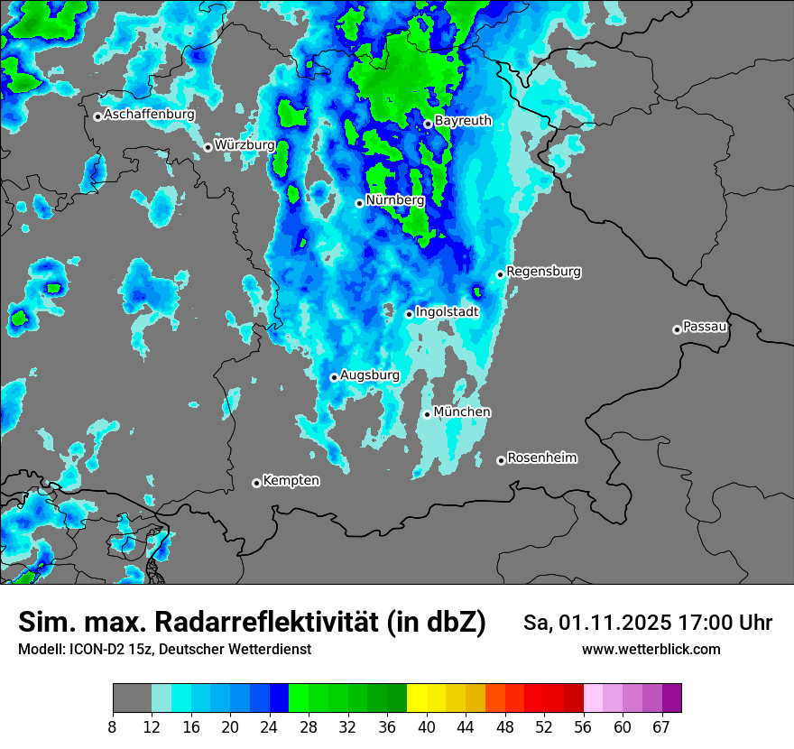 Modellkarten Simuliertes Radarbild