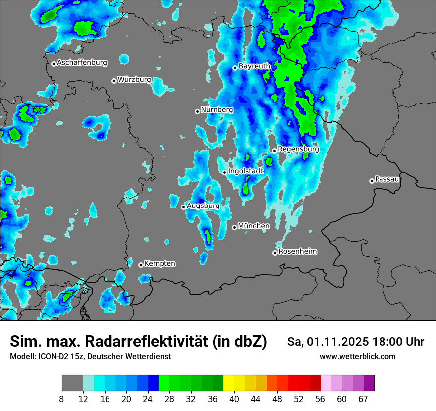 Modellkarten Simuliertes Radarbild