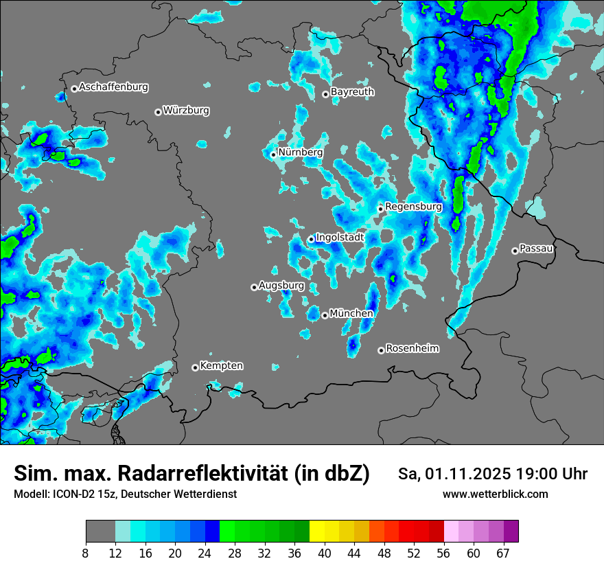 Modellkarten Simuliertes Radarbild