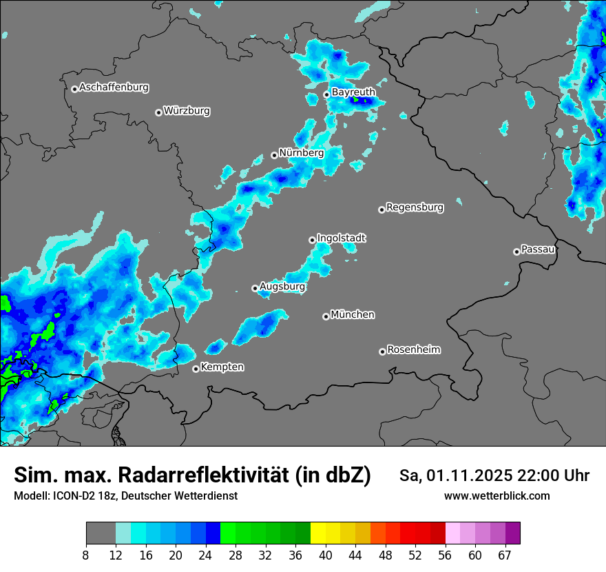 Modellkarten Simuliertes Radarbild