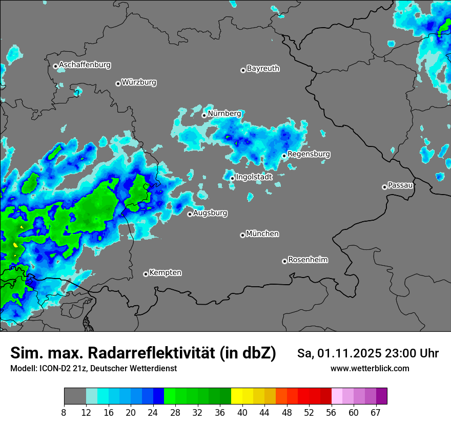 Modellkarten Simuliertes Radarbild