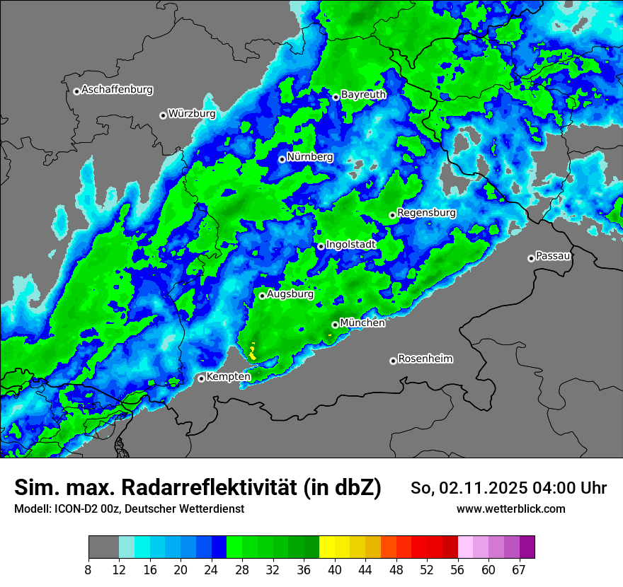 Modellkarten Simuliertes Radarbild
