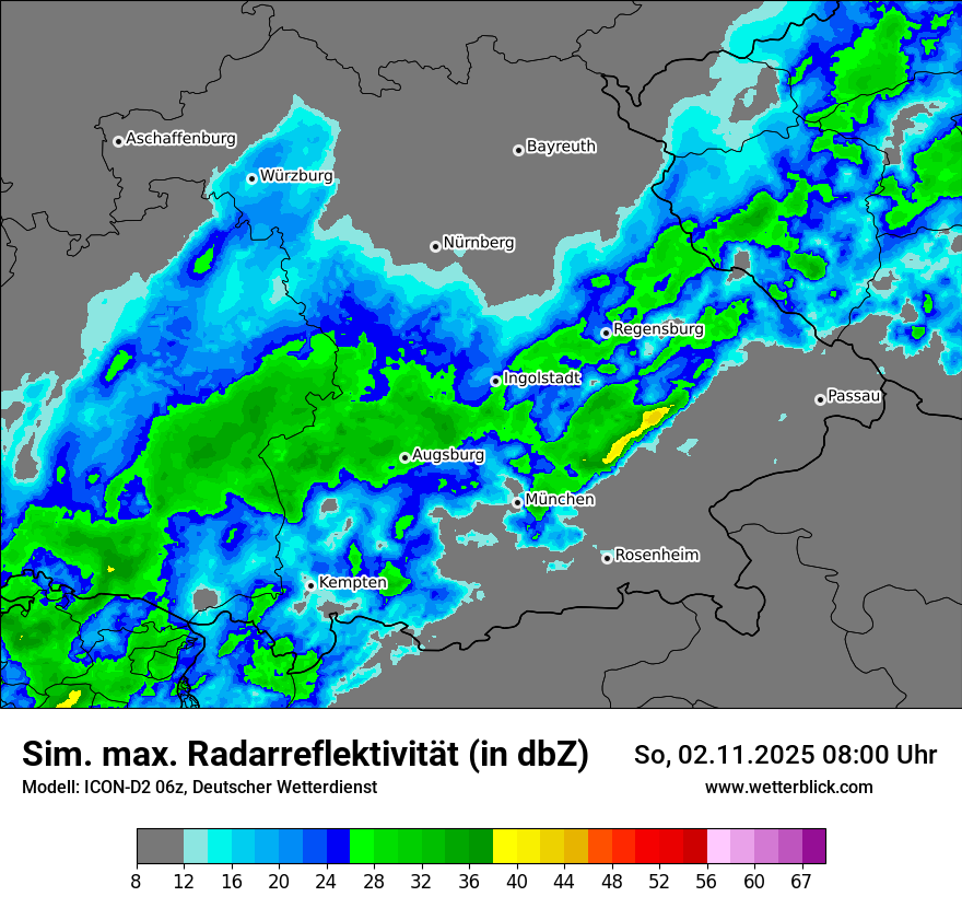 Modellkarten Simuliertes Radarbild