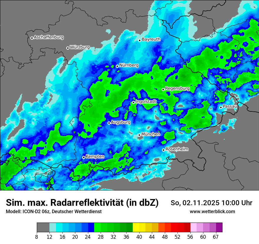 Modellkarten Simuliertes Radarbild