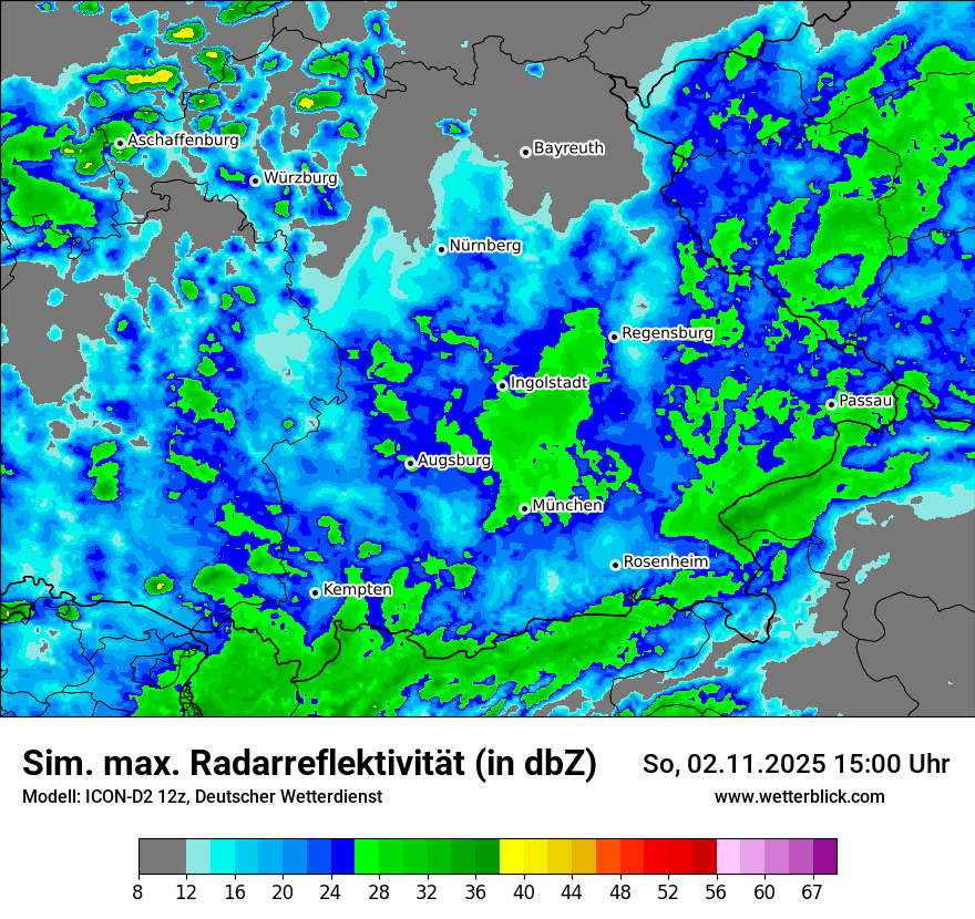 Modellkarten Simuliertes Radarbild