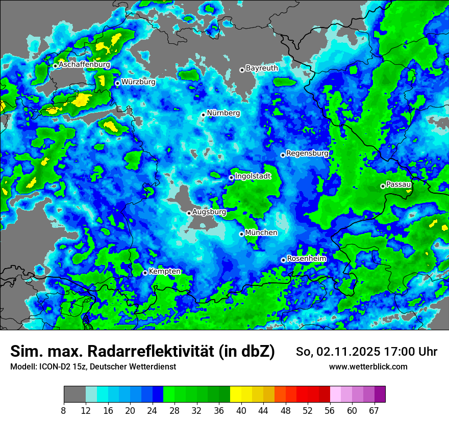 Modellkarten Simuliertes Radarbild