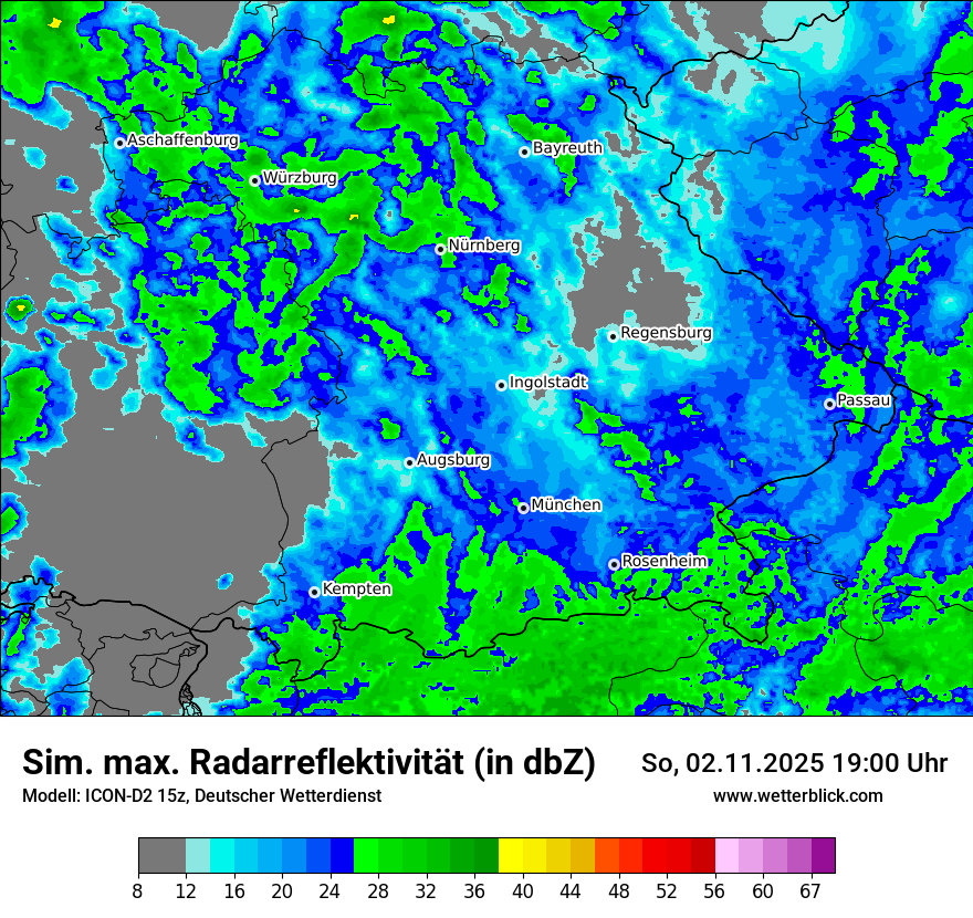Modellkarten Simuliertes Radarbild