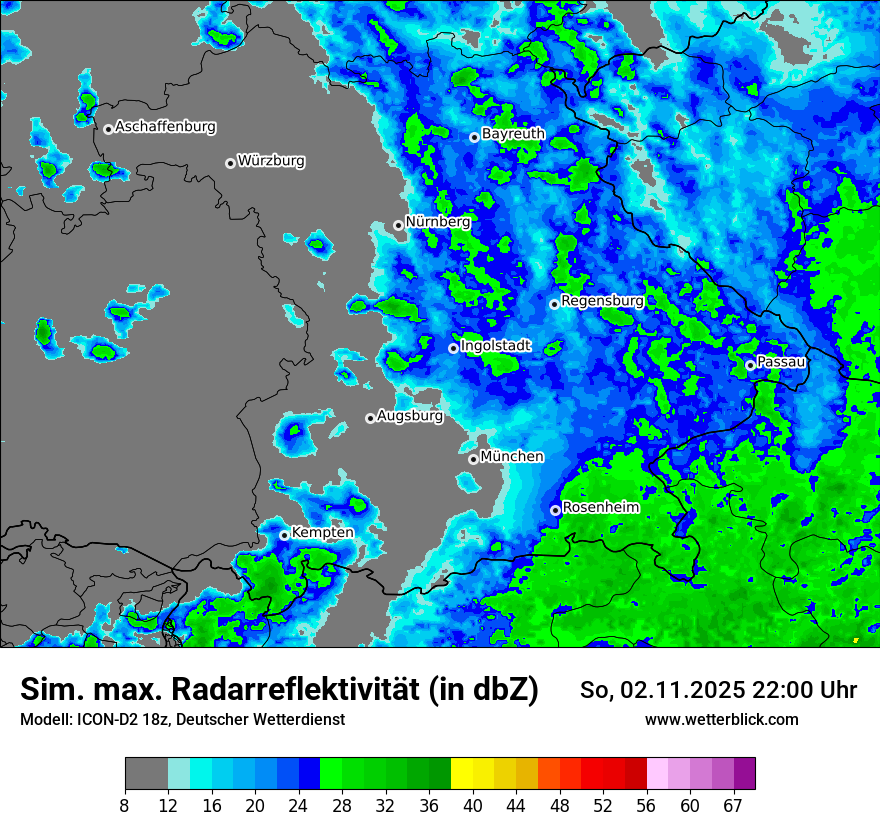 Modellkarten Simuliertes Radarbild